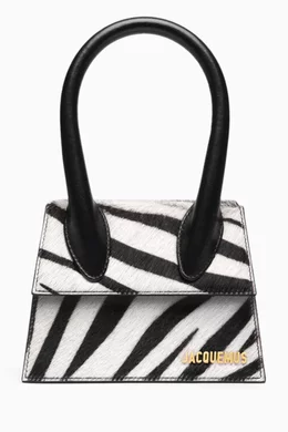 Buy Jacquemus Multicolour Le Chiquito Mini Tote Bag in Zebra-print