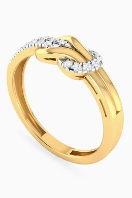 Buy L'azurde Yellow Knot Diamond Statement Ring in 18kt Gold For