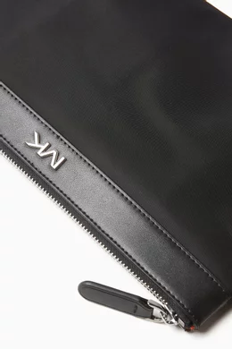 【Michael Kors】Brooklyn Recylced Nylon and Logo Zip Pouch Buy Michael Kors Black Brooklyn Travel Pouch in Nylon For