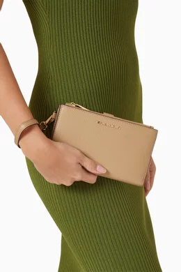 Buy Michael Kors Brown Jet Set Double Zip Wristlet in Leather For Women Online Ounass Saudi