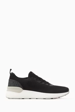 Buy Michael Kors Black Trevor Slip-On Sneakers in Stretch Knit For - Main Image