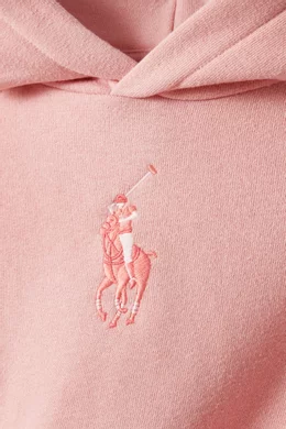 Buy Polo Ralph Lauren Pink Big Pony Hoodie in Cotton blend Fleece For Girls Online Ounass Saudi