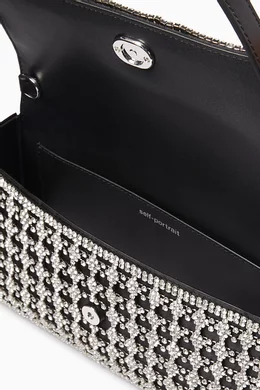 【送料&関税込】self-portrait Rhinestone Chainmail Baguette Champagne Crystal Baguette Bag – self-portrait-US