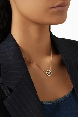Buy Miu Miu Black Logo-embellished Pendant Necklace in Gold
