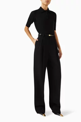 ボトムスその他 Saint Laurent Black wool wide trousers Saint Laurent Black wool wide trousers | TheDoubleF