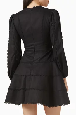 alizee black dress Alizee Structured Mini Dress | Black Recycled Suiting main image 1