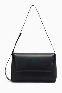 Buy Jil Sander Black Medium Envelope Messenger Bag in Leather For
