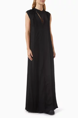 Buy Jil Sander Black Panelled Maxi Dress in Viscose For Women Online |  Ounass Saudi