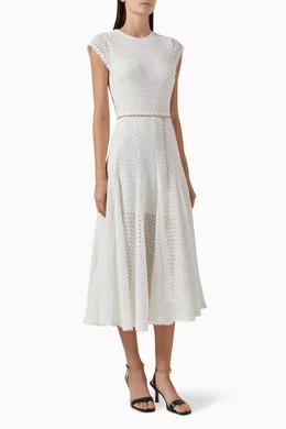 Buy Maje White Ricocha Crochet Maxi Dress For Women Online | Ounass Saudi