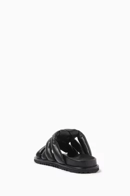 セール★Jimmy Choo★KES FLAT KES FLAT | Black Moire Fabric Flat Sandals | Summer