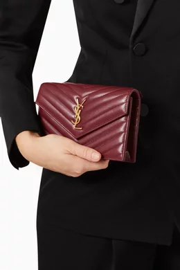 Ysl chain wallet red best sale