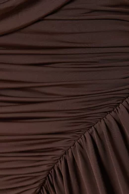 Buy De La Vali Brown Ravenna Mini Dress in Stretch Jersey For Women Online  | Ounass Saudi