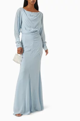 de la vali blue dress De La Vali Ravenna Mini Dress in Sky Blue – HONEY HIRE BOUTIQUE main image 1
