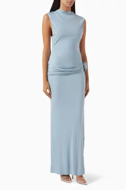 de la vali jacinth maxi dress De La Vali Jacinth Draped Stretch-Jersey Maxi Dress - Chocolate