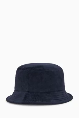 ★FRED PERRY★ Toweling Dual Branded Bucket Hat Navy CFPU241 Buy Fred Perry Blue Dual Branded Bucket Hat in Towelling For