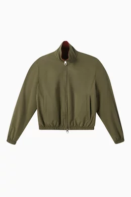Buy Loro Piana Green Reversible Bomber Jacket in Windmate