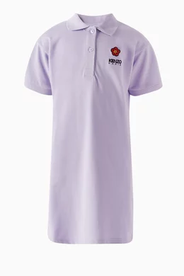 Buy KENZO KIDS Purple Logo Polo Dress in Cotton For Girls Online
