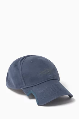 Buy Balenciaga Blue 3B Stencil Cap in Cotton For UNISEX