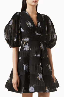 Buy Zimmermann Black Floral Pleated Mini Dress For Women Online | Ounass  Saudi