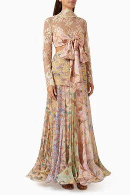 Buy Zimmermann Multicolour Eden Flounce Maxi Dress in Silk For Women Online  | Ounass Saudi