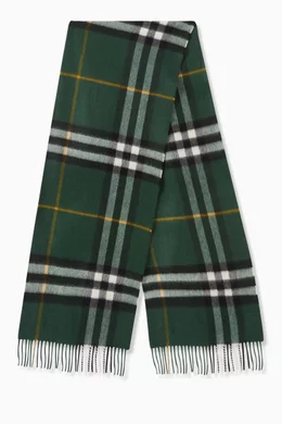 Buy Burberry Green Check Scarf in Cashmere For Women Online Ounass Saudi