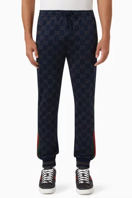 Buy Gucci Blue GG Track Pants in Cotton Jersey For Men Online Ounass Saudi
