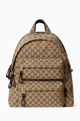 Buy Gucci Brown Medium GG Backpack in Canvas For Men Online Ounass Saudi