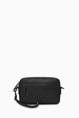 Buy Gucci Black GG Crossbody Bag in Rubber-effect Leather