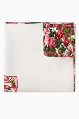 Buy Dolce Gabbana Multicolour Rose print Blanket in Cotton For Baby Girls Online Ounass Saudi