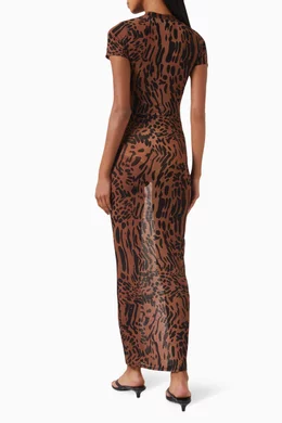 asymmetric midi dress Breeze Khaki Asymmetric Midi Dress
