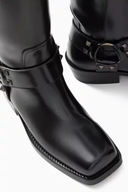 Valentino rockstud biker boots on sale