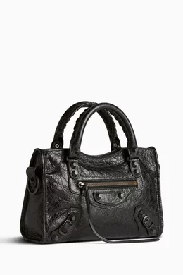 Buy Balenciaga Black Mini Le City Bag in Arena Lambskin For