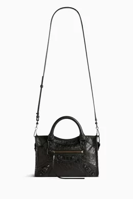 BALENCIAGA★City Ballerina Black Arena Lambskin BALENCIAGA Women's City Ballerina in Black/silver | REVERSIBLE