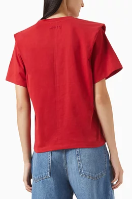 【送料&関税込】Isabel Marant Zelitos T-shirt In Red Cotton Isabel Marant Zelitos T-shirt In Red Cotton | ModeSens
