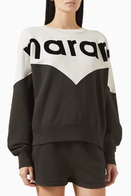 Buy Isabel Marant Etoile Black Houston Logo Sweatshirt in Cotton