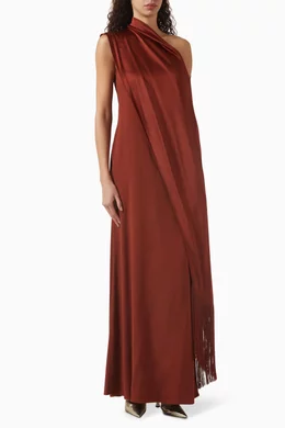 Buy Taller Marmo Brown Berenson Maxi Dress in Satin For Women Online |  Ounass Saudi