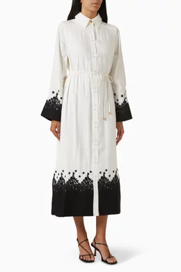 knee length dresses for ladies Botanical Trim Midi Dress main image 1