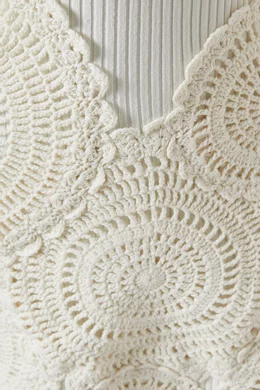 white christmas dresses Crochet Jennifer Dress - Gold main image 1