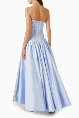 blue aje bubble dress Aje Violette Bubble Hem Maxi Dress Lavenders of Provence – The Closet  Collective Hire main image 1