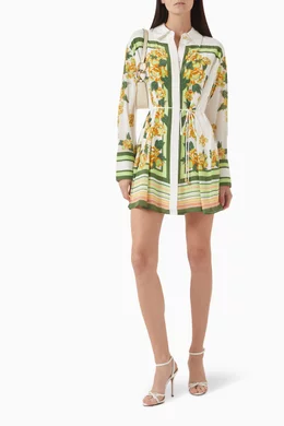 aje secret border silk mini dress Secret Border Silk Mini Dress | Soft Rose Light