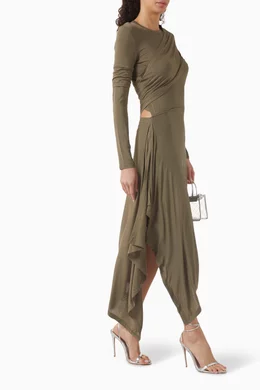 Buy Helmut Lang Green Protection Maxi Dress in Lyocell Jersey For Women  Online | Ounass Saudi