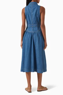 ellison denim midi dress Buy Reformation Blue Ellison Midi Dress in Denim For Women Online