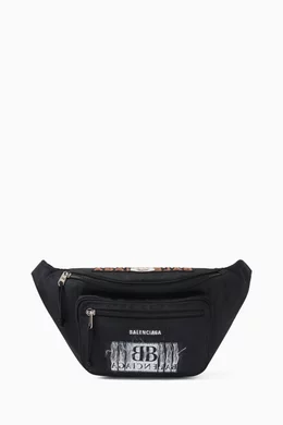 Buy Balenciaga Black Explorer Belt Bag in Nylon For Men Online Ounass Saudi