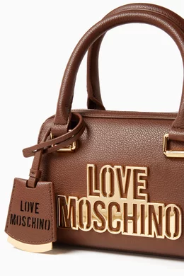 Logo Top-handle Bag in Faux Leather