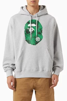 Buy A Bathing Ape Grey Floral Camo Ape Head Hoodie in Cotton For Men Online Ounass Saudi
