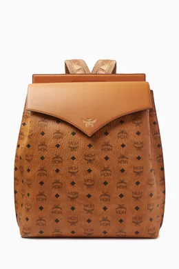Buy MCM Brown Medium Diamond Backpack in Visetos Leather Blend For Men Online Ounass Saudi