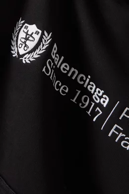 【BALENCIAGA】INSTITUTIONAL HOODIE ミディアムフィット ロゴ Buy Balenciaga Black Unisex Institutional Medium-Fit Hoodie