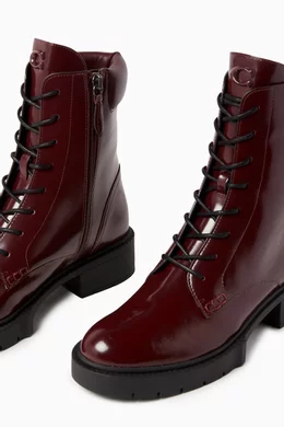 Buy Coach Burgundy Leighton Combat Boots in Leather For Women Online Ounass Saudi
