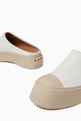 ? AUTHENTIC ?Marni White Canvas Slide Mules with Tan Platform Marni White Slip On Slides for Men Online USA at Darveys.com main image 4
