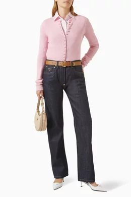 Buy Prada Pink Button-up Cardigan in Cashmere For Women Online